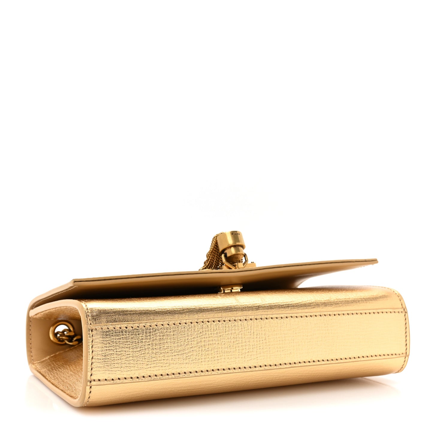 Metallic Calfskin Small Classic Monogram Kate Tassel Satchel Gold