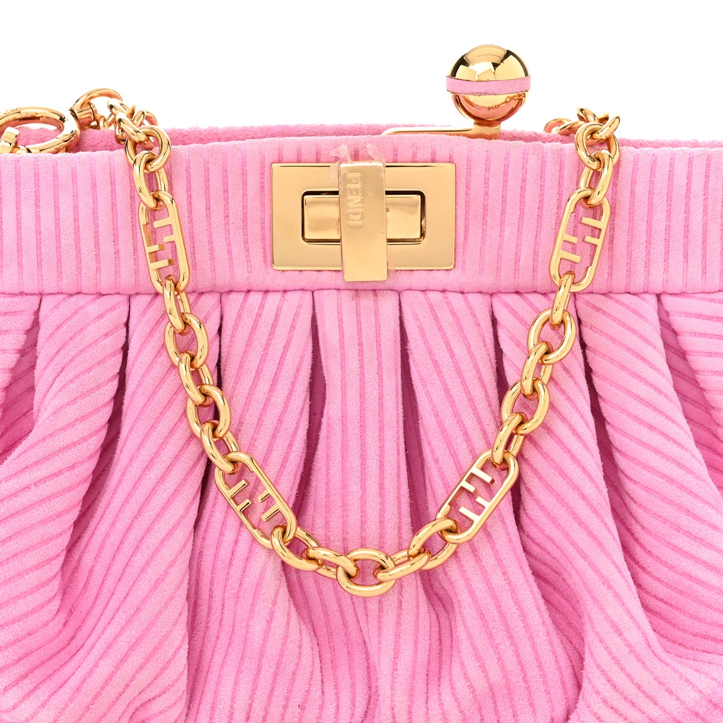 Camoscio Line Embossed Small Peekaboo Click Bag Lollypop