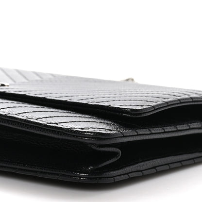 Chanel Caviar Chevron Quilted Wallet On Chain WOC Black 11 of 11