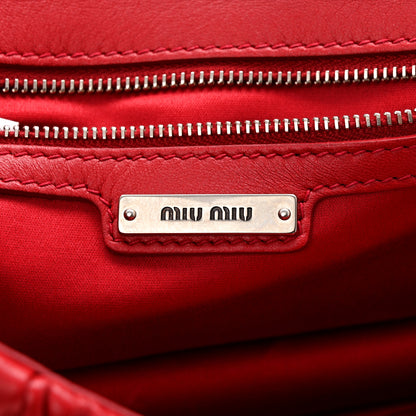 Miu Miu Nappa Matelasse Madras Crystal Embellished Shoulder Bag Fuoco 6 of 10