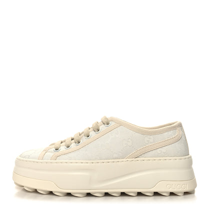 Gucci GG Monogram Womens 1977 Tennis Platform 52mm Sneakers 36 Great White Mystic White 1 of 6