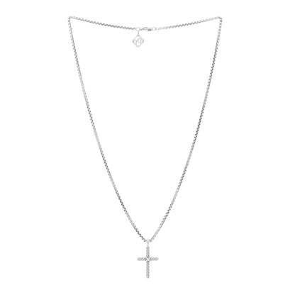 David Yurman Sterling Silver Diamond Cable Classics Cross Necklace 3 of 6