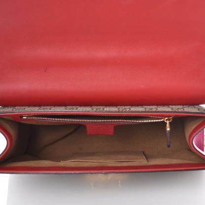 Gucci GG Supreme Monogram Calfskin Medium Padlock Shoulder Bag Beige Hibiscus Red New Rosette 5 of 9