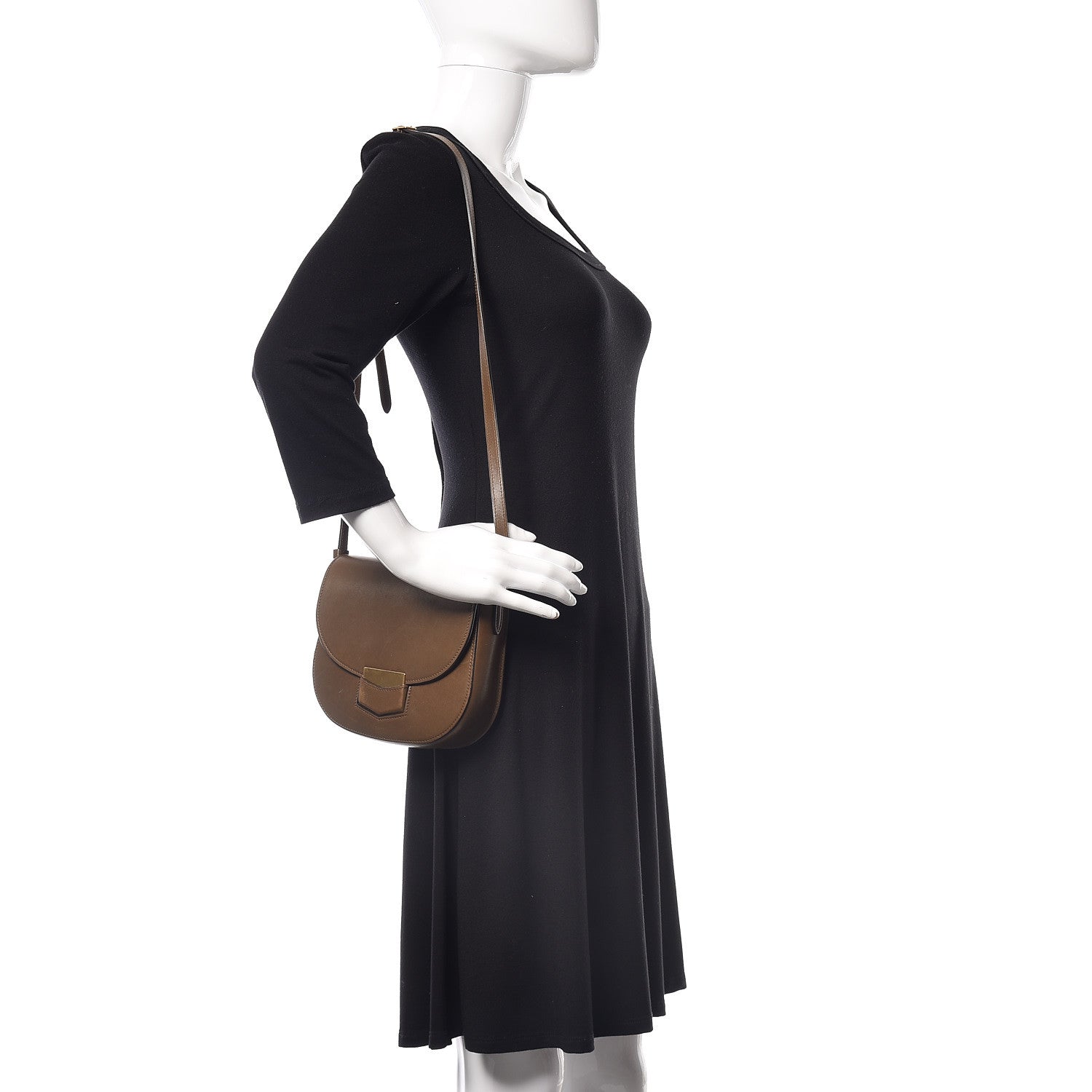 Celine Natural Calfskin Small Trotteur Chestnut 2 of 14