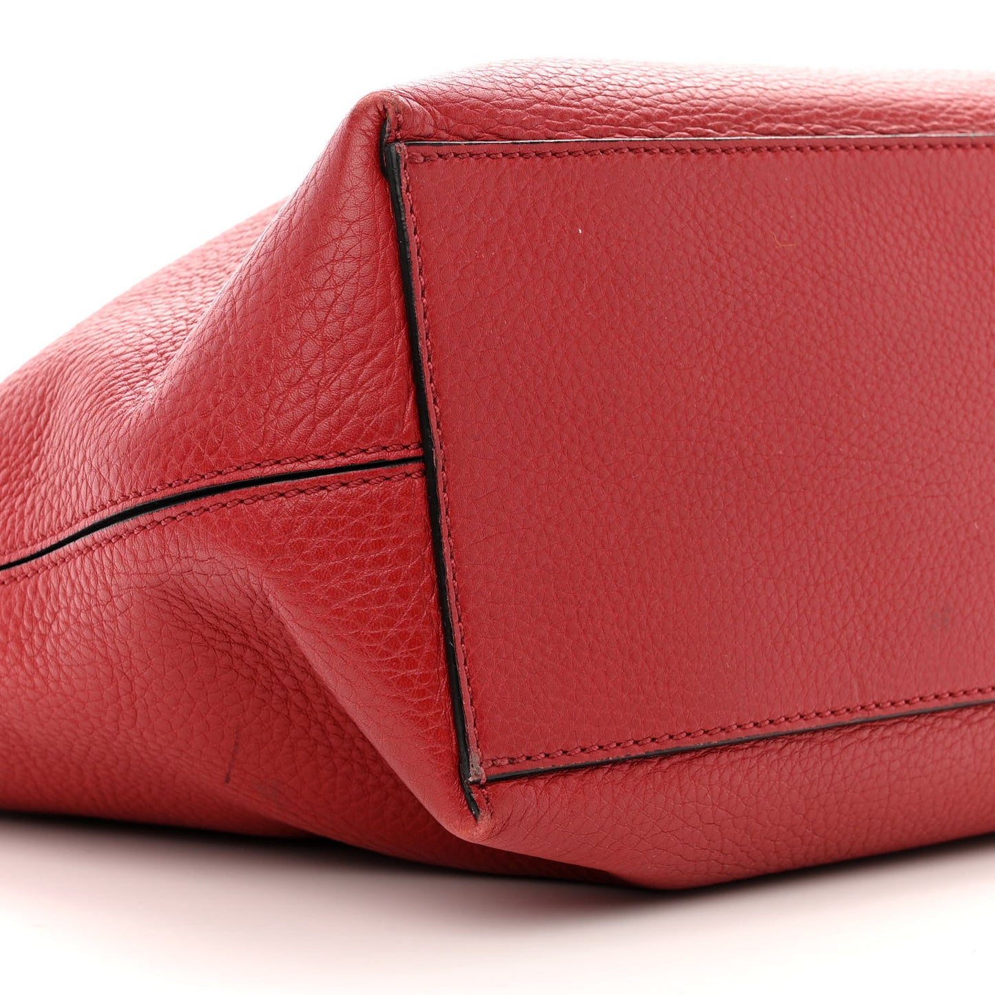 Grained Calfskin Rockstud Shoulder Tote Rosso Valentino