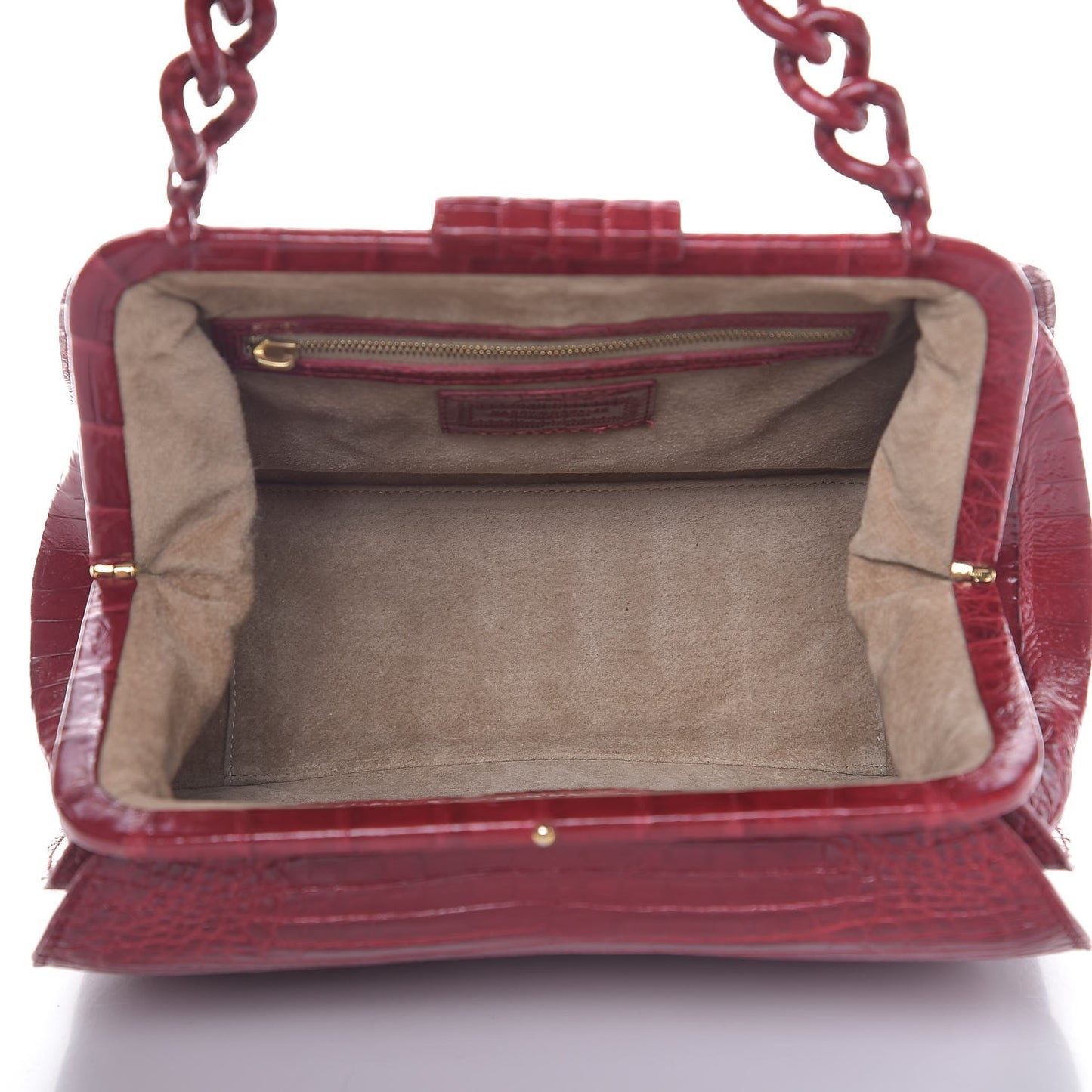 Crocodile Chain Frame Bag Red