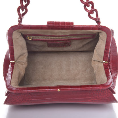 Nancy Gonzalez Crocodile Chain Frame Bag Red 5 of 9