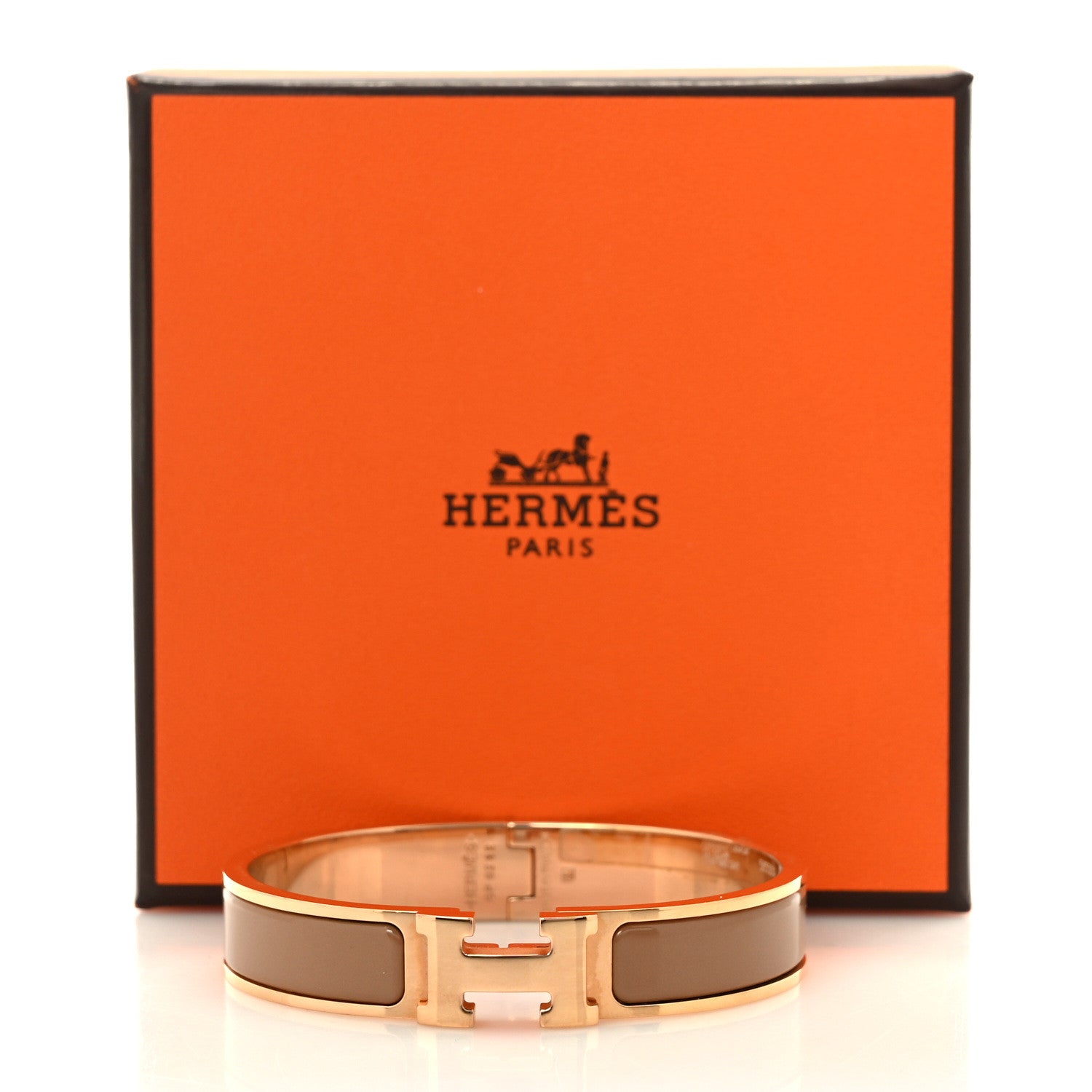 Hermes Enamel Narrow Clic Clac H Bracelet PM Chataigne 6 of 6