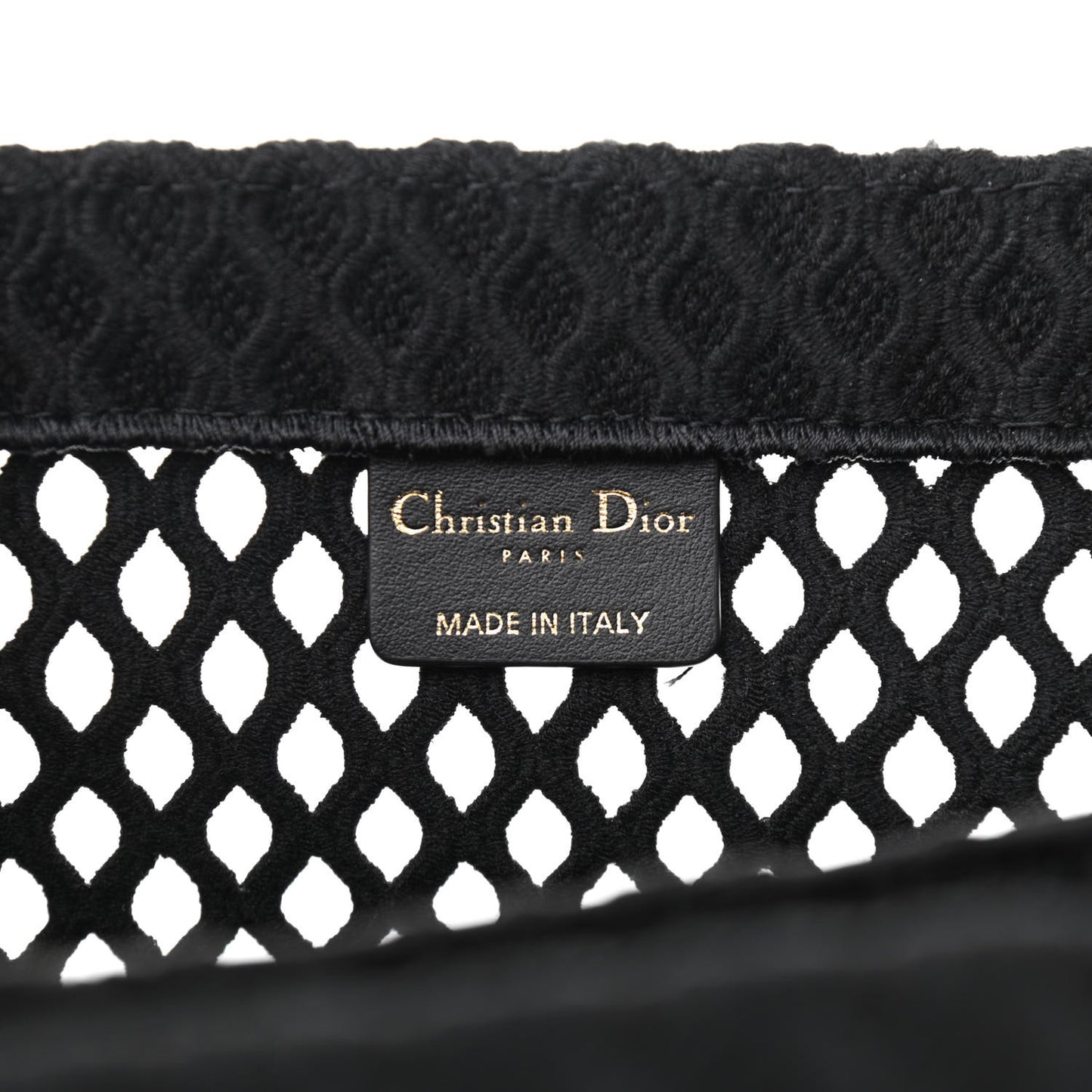 Mesh Embroidered Book Tote Black