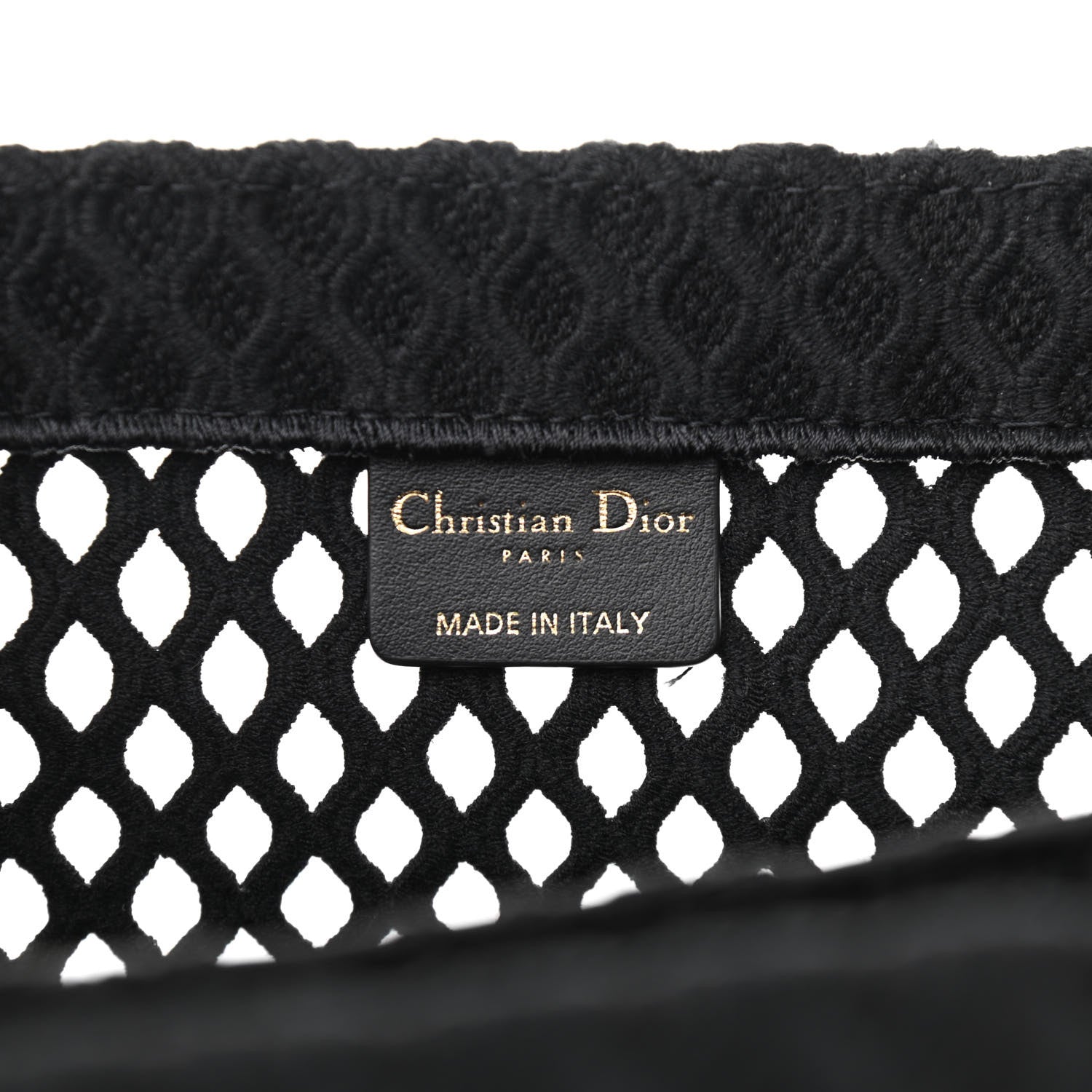 Christian Dior Mesh Embroidered Book Tote Black 6 of 11