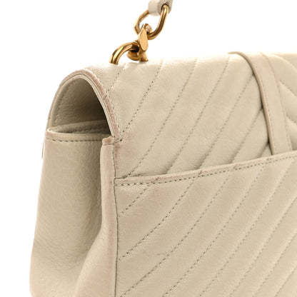 Saint Laurent Sheepskin Matelasse Chevron Monogram Medium College Bag Crema Soft 10 of 11