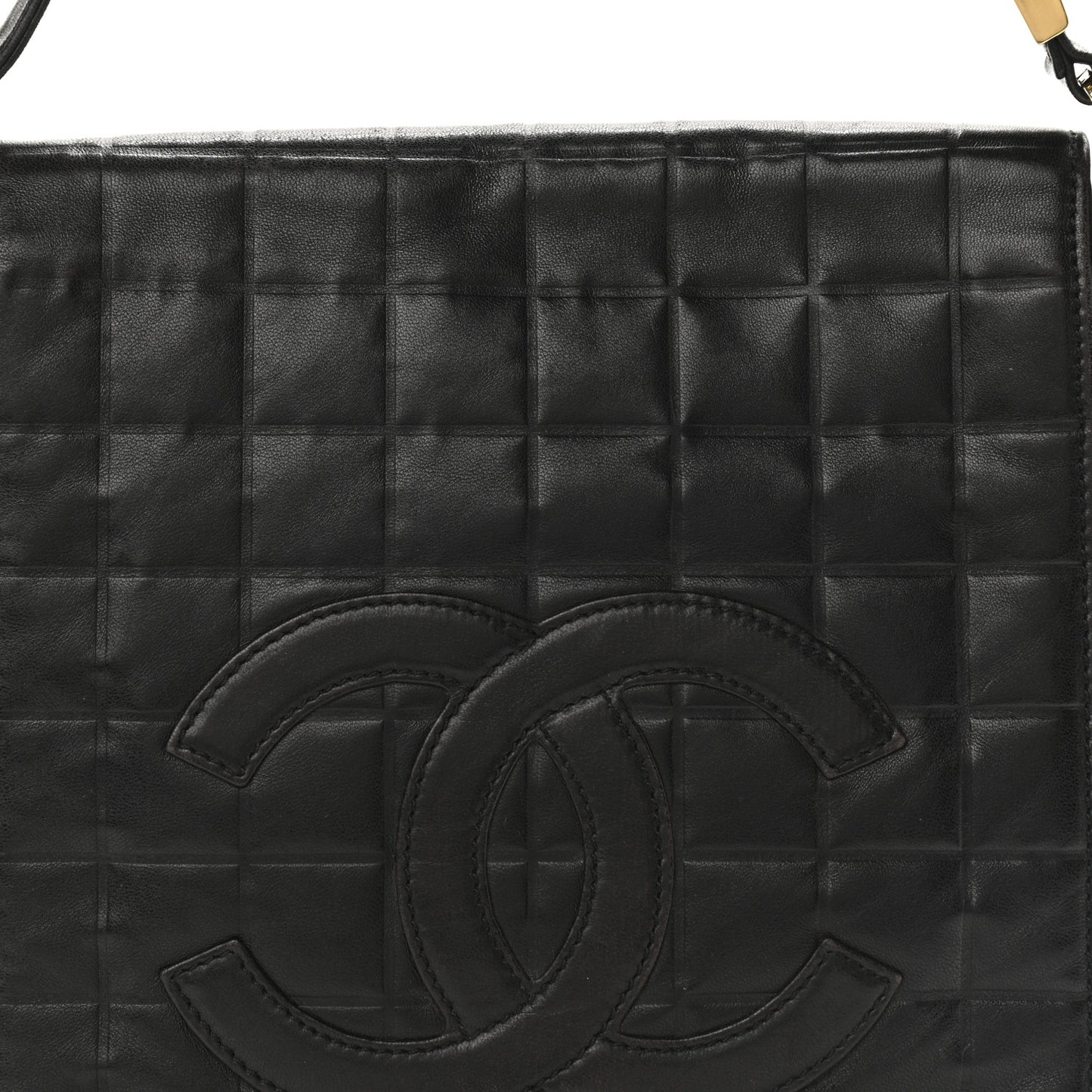 Lambskin Quilted Small Chocolate Bar Shoulder Bag Black