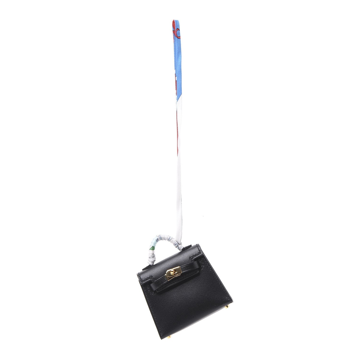 Hermes Tadelakt Mini Kelly Twilly Bag Charm Black 1 of 4
