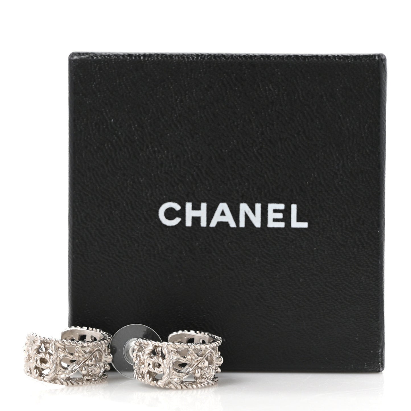 CC Camellia Hoop Earrings Silver