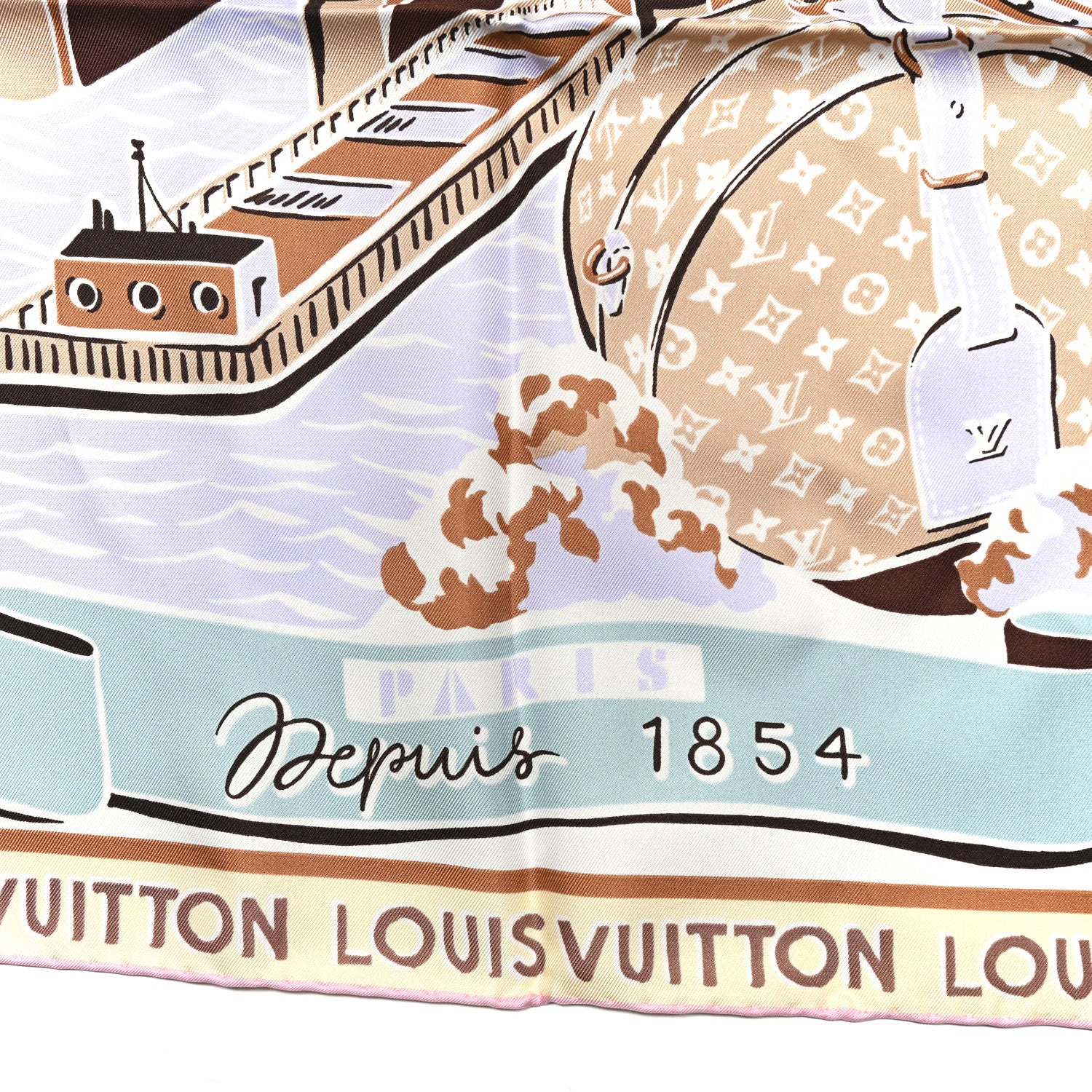 Louis Vuitton Silk Ride Square Scarf 90 Beige 4 of 4