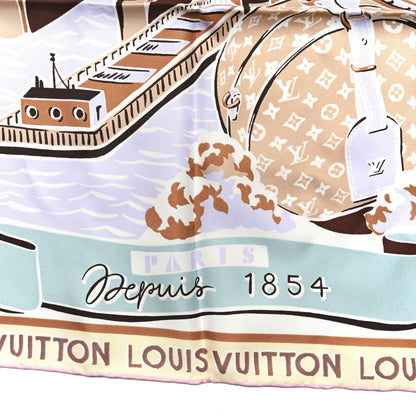 Louis Vuitton Silk Ride Square Scarf 90 Beige 4 of 4