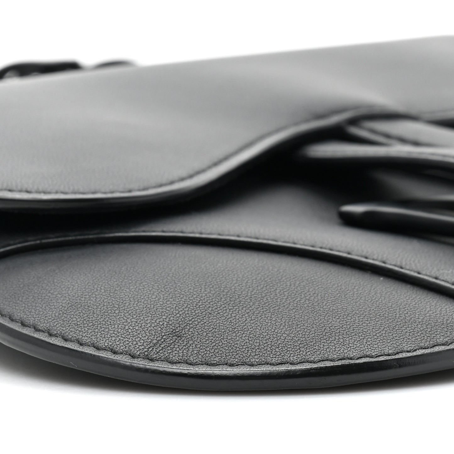 Ultra Matte Calfskin Saddle Belt Bag Black