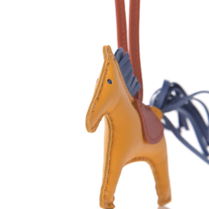 Hermes Milo Lambskin Grigri Rodeo Horse Bag Charm PM Jaune D'Or Bleu Agate Cornaline 4 of 5