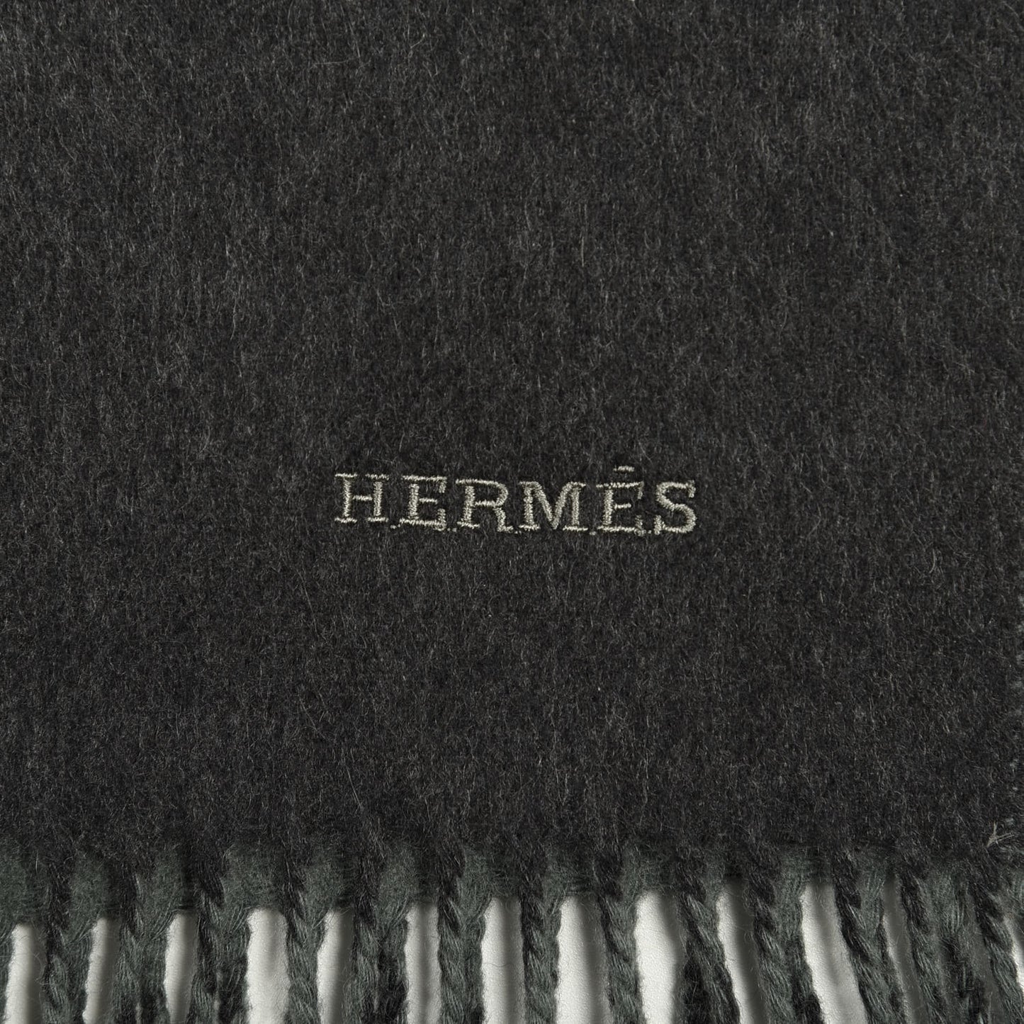Cashmere Recto Verso Muffler Anthracite Sauge