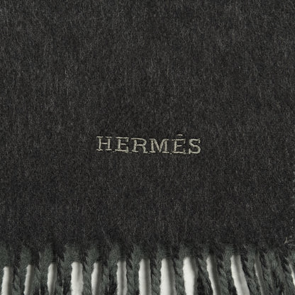 Hermes Cashmere Recto Verso Muffler Anthracite Sauge 3 of 4