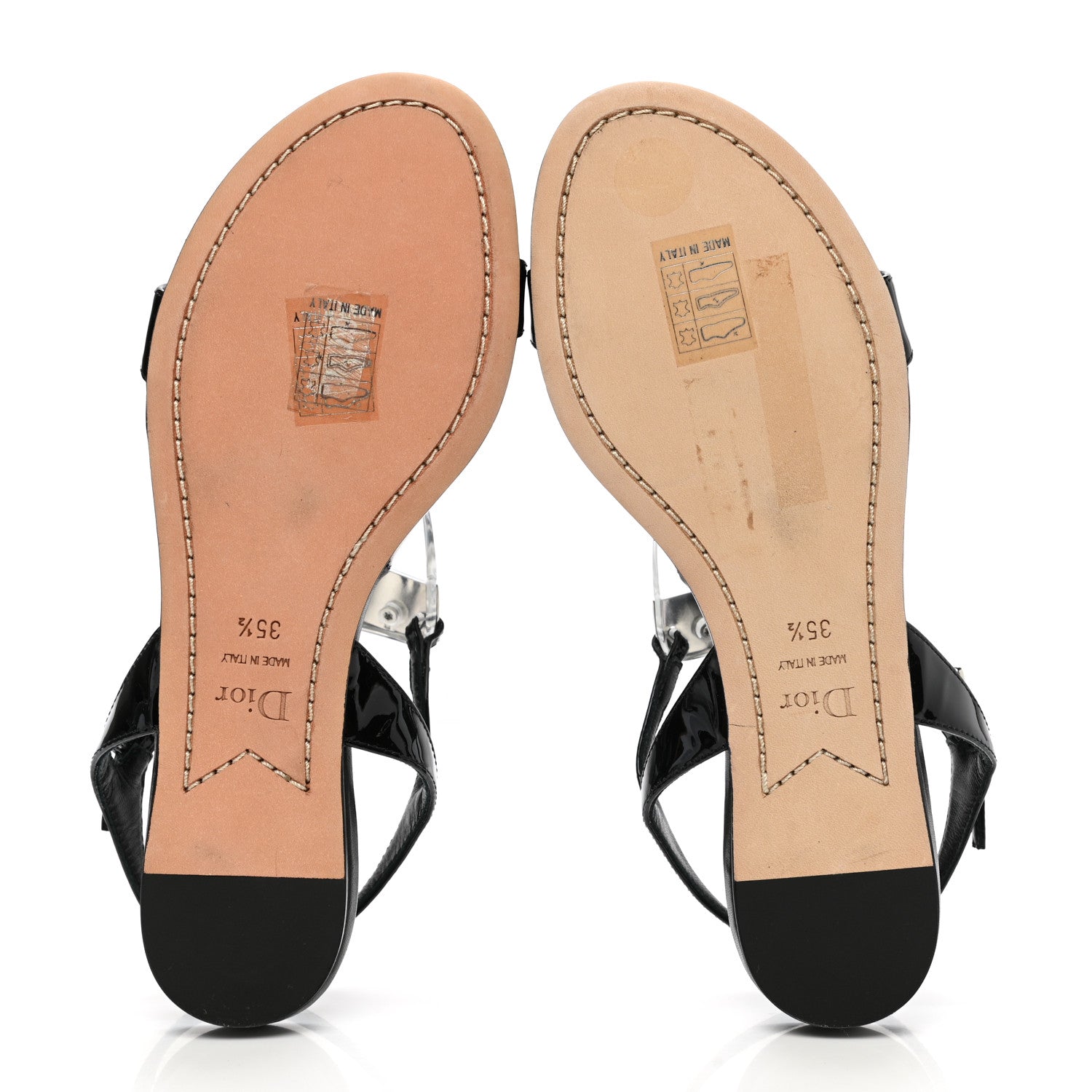Christian Dior Patent Solar Sandals 35.5 Black 6 of 9