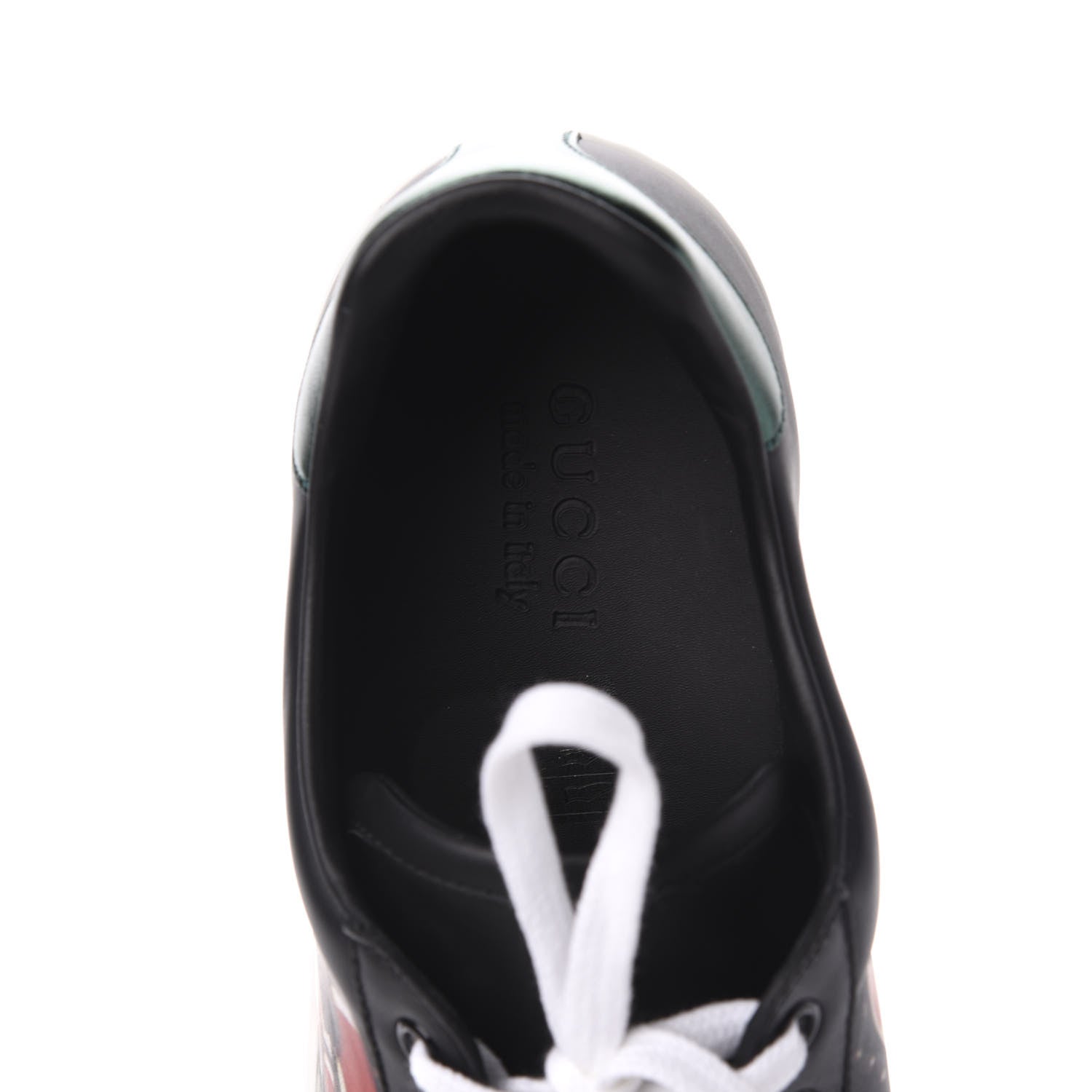 Gucci Calfskin Kingsnake Mens Ace Sneakers 9 Black Multicolor 7 of 10