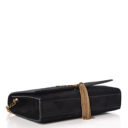 Saint Laurent Suede Medium Classic Monogram Kate Tassel Satchel Black 4 of 9