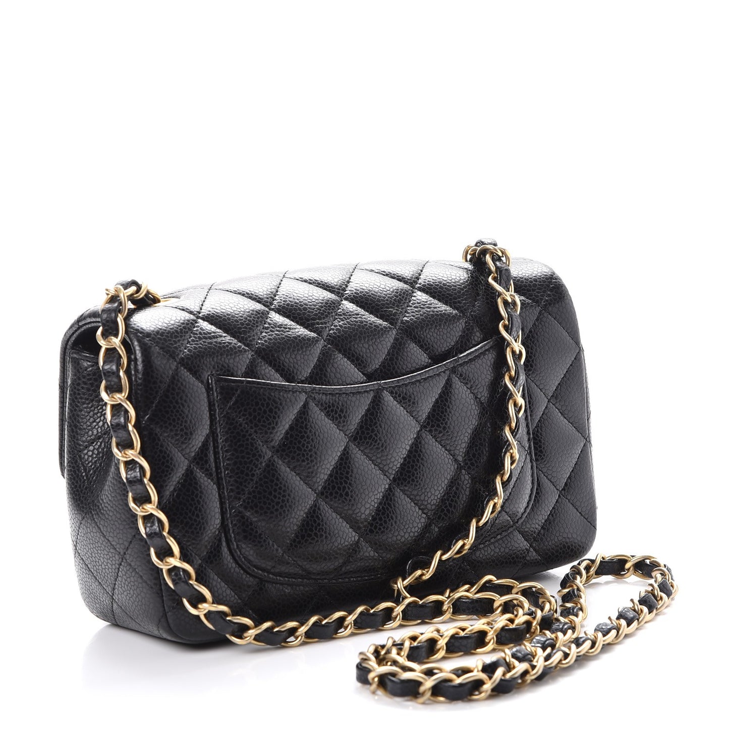 Caviar Quilted Mini Rectangular Flap Black