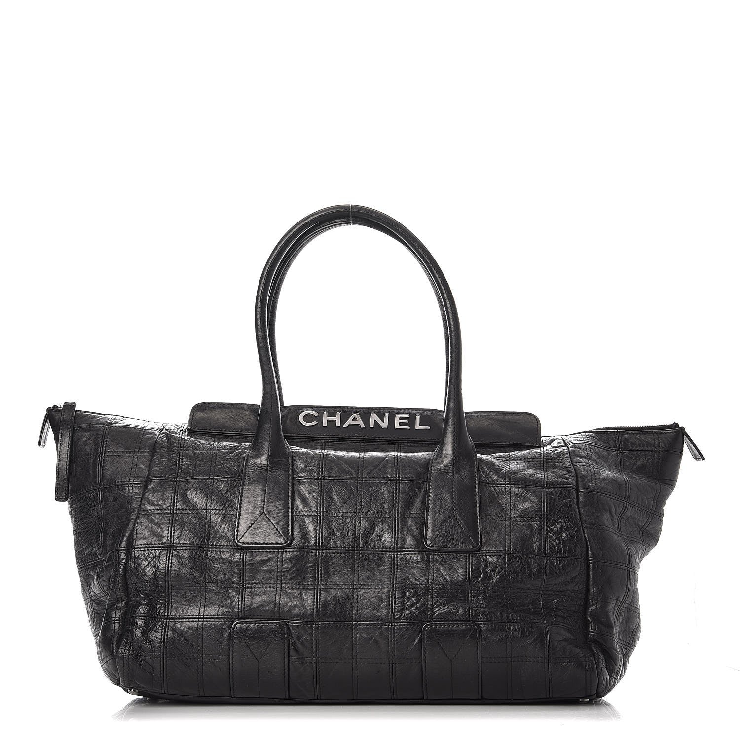 Chanel Lambskin Square Stitched Lax Large Tote Black 1 of 13