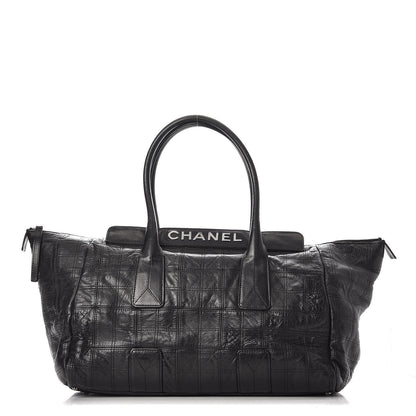 Chanel Lambskin Square Stitched Lax Large Tote Black 1 of 13