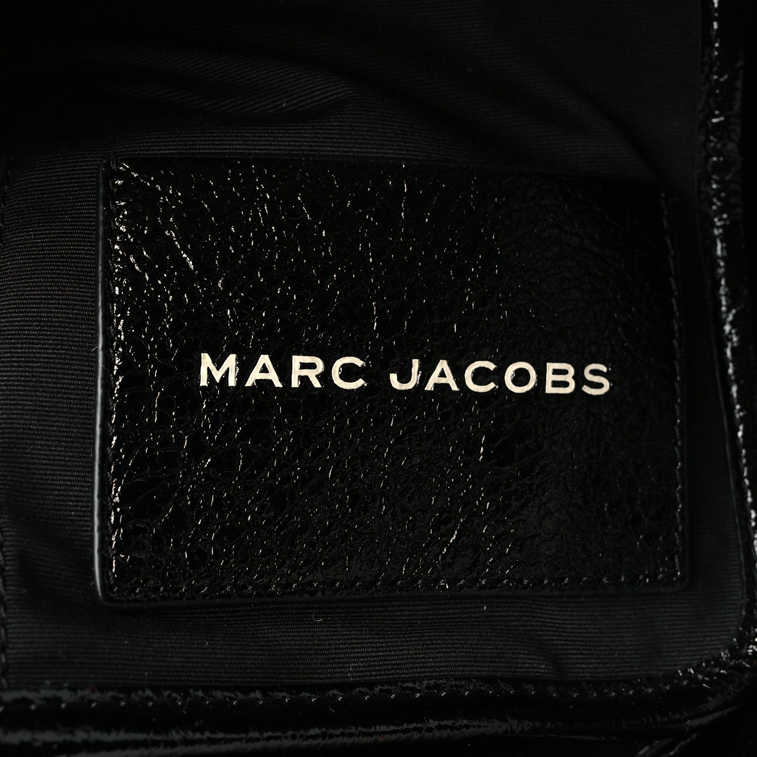 Marc Jacobs Shiny Calfskin Faux Shearling Small The Traveler Tote Bag Black 6 of 10