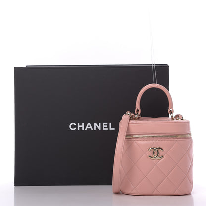 Chanel Lambskin Quilted Trendy Vanity Case Pink 10 of 10
