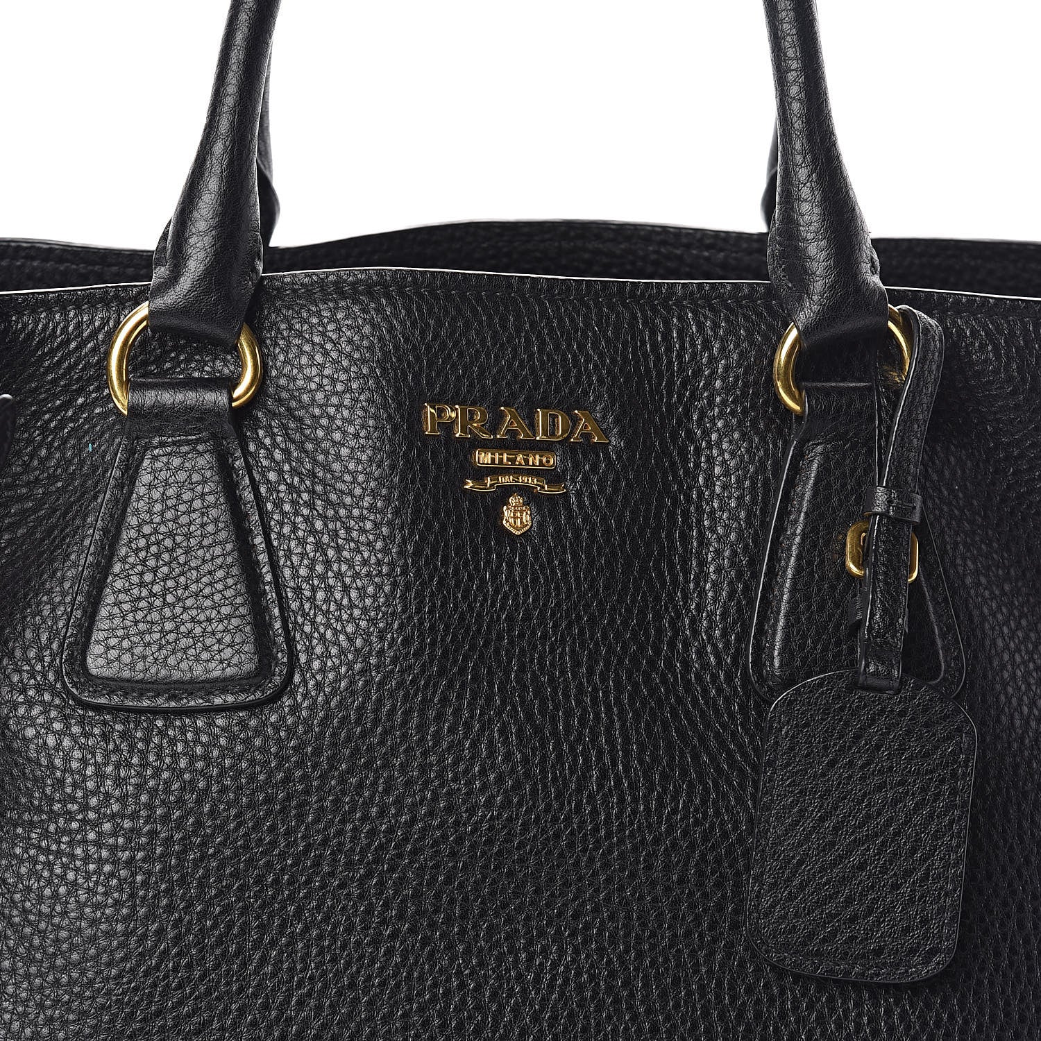 Prada Vitello Daino Tote Black 7 of 9