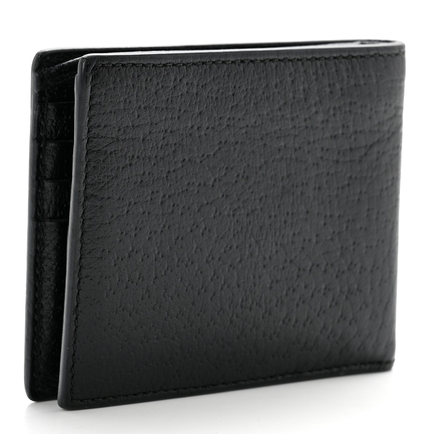 Calfskin Boar Effect GG Marmont Bi-Fold Wallet Black
