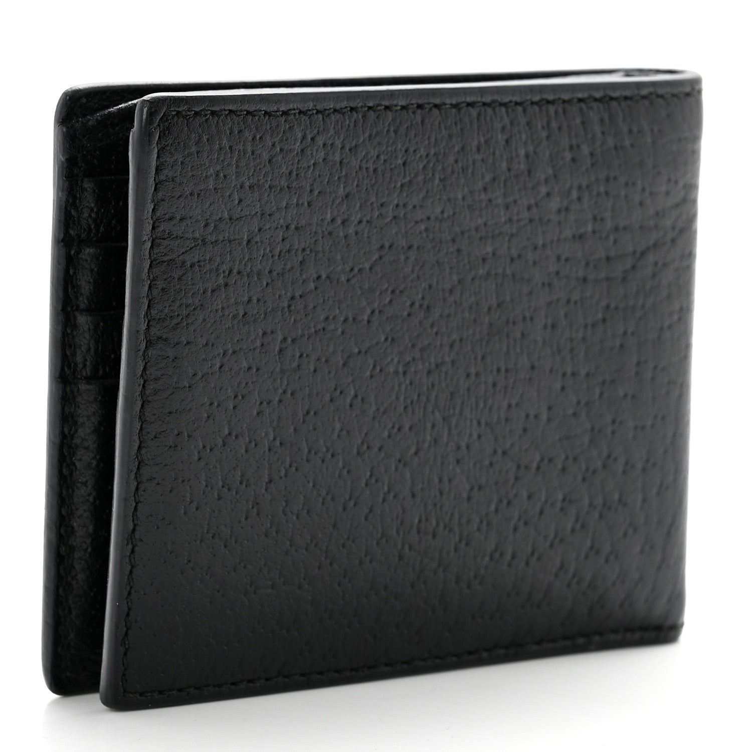 Gucci Calfskin Boar Effect GG Marmont Bi-Fold Wallet Black 3 of 7