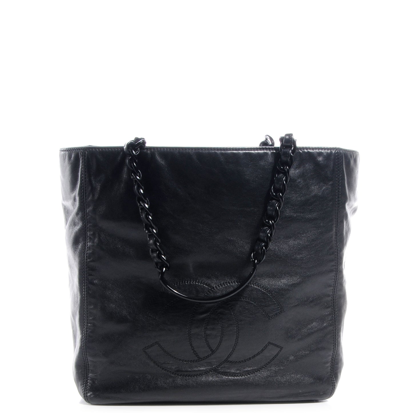 Lambskin Chain CC Small Tote Black