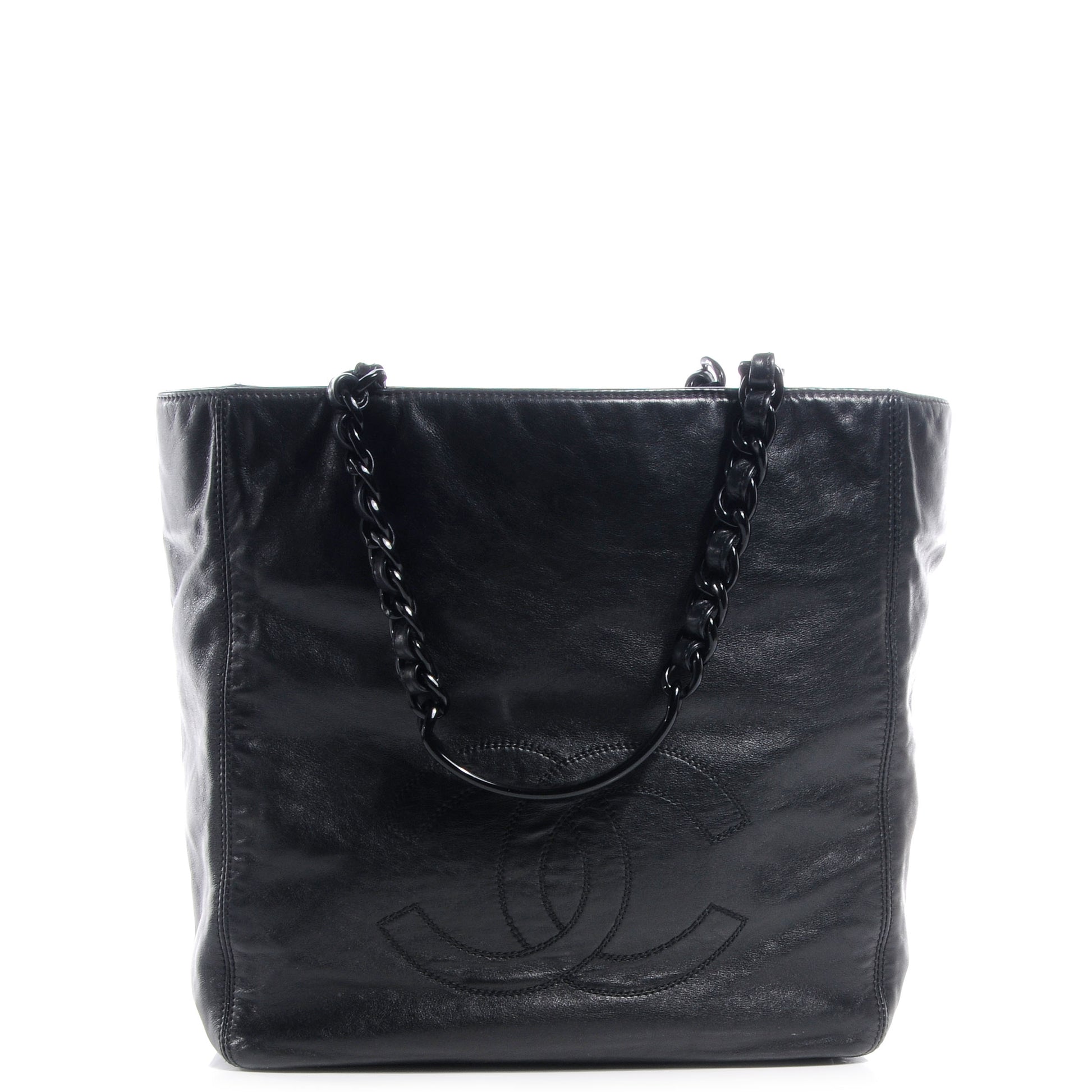 Chanel Lambskin Chain CC Small Tote Black 1 of 7