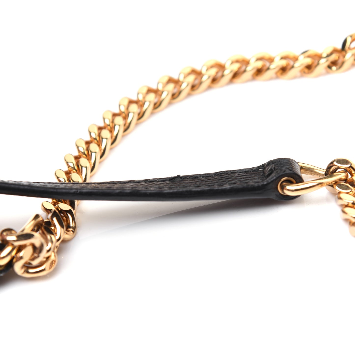 Grain De Poudre Matelasse Chevron Monogram Envelope Chain Wallet Black