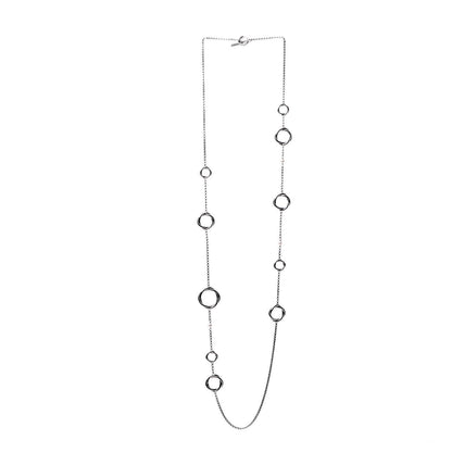 David Yurman Sterling Silver Pearl Infinity Station Chain Necklace 3 of 5