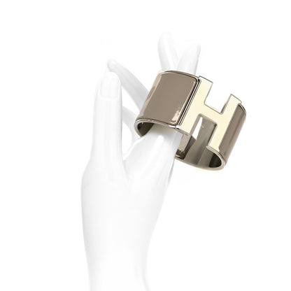 Hermes Enamel Extra Wide Clic Clac H Bracelet PM Taupe White 2 of 5