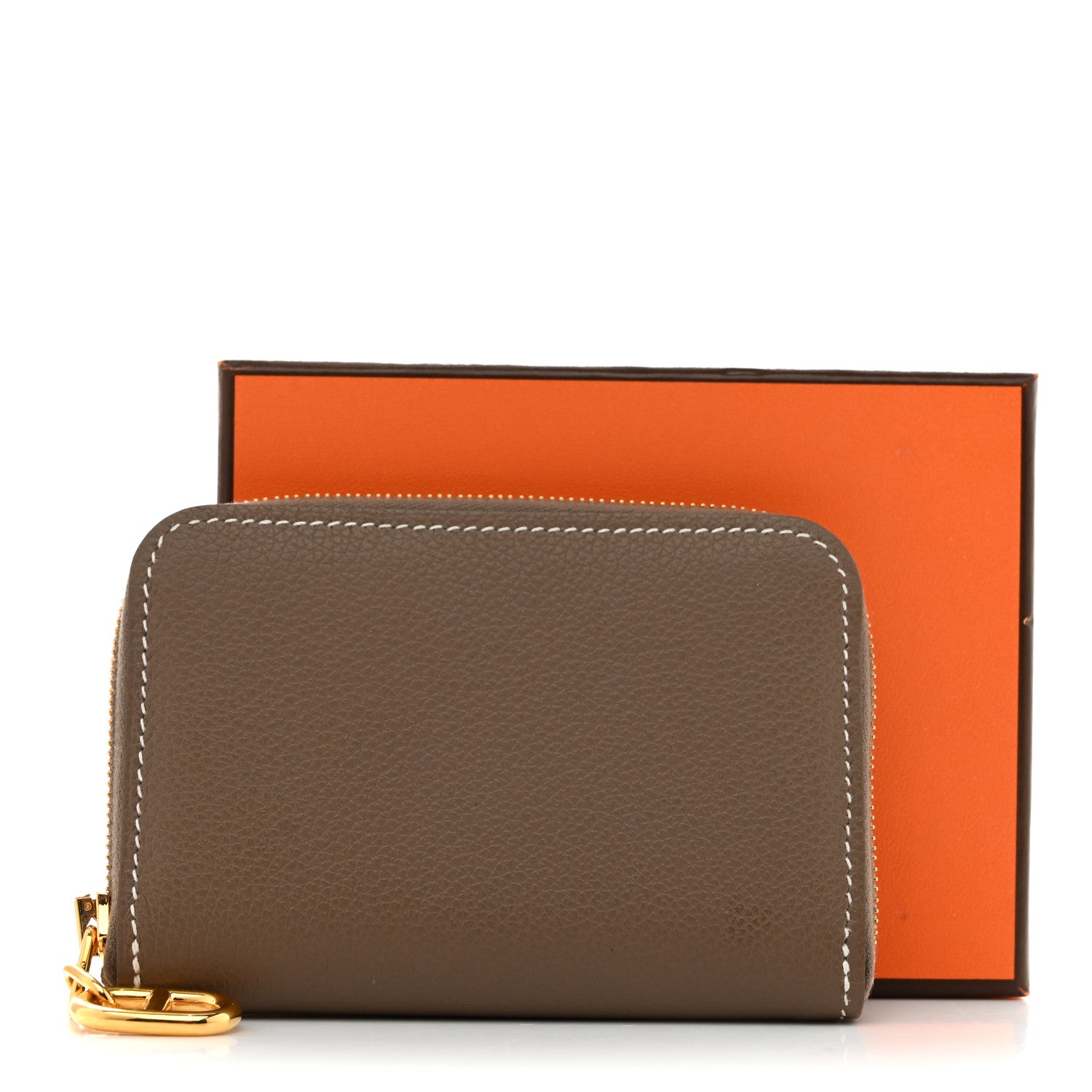 Hermes Evercolor Zipengo Chain D'Ancre Compact Cardholder Etoupe 8 of 8