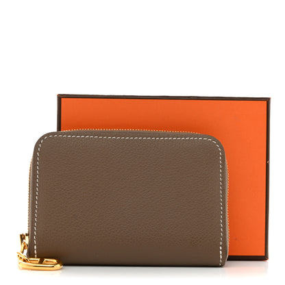 Hermes Evercolor Zipengo Chain D'Ancre Compact Cardholder Etoupe 8 of 8