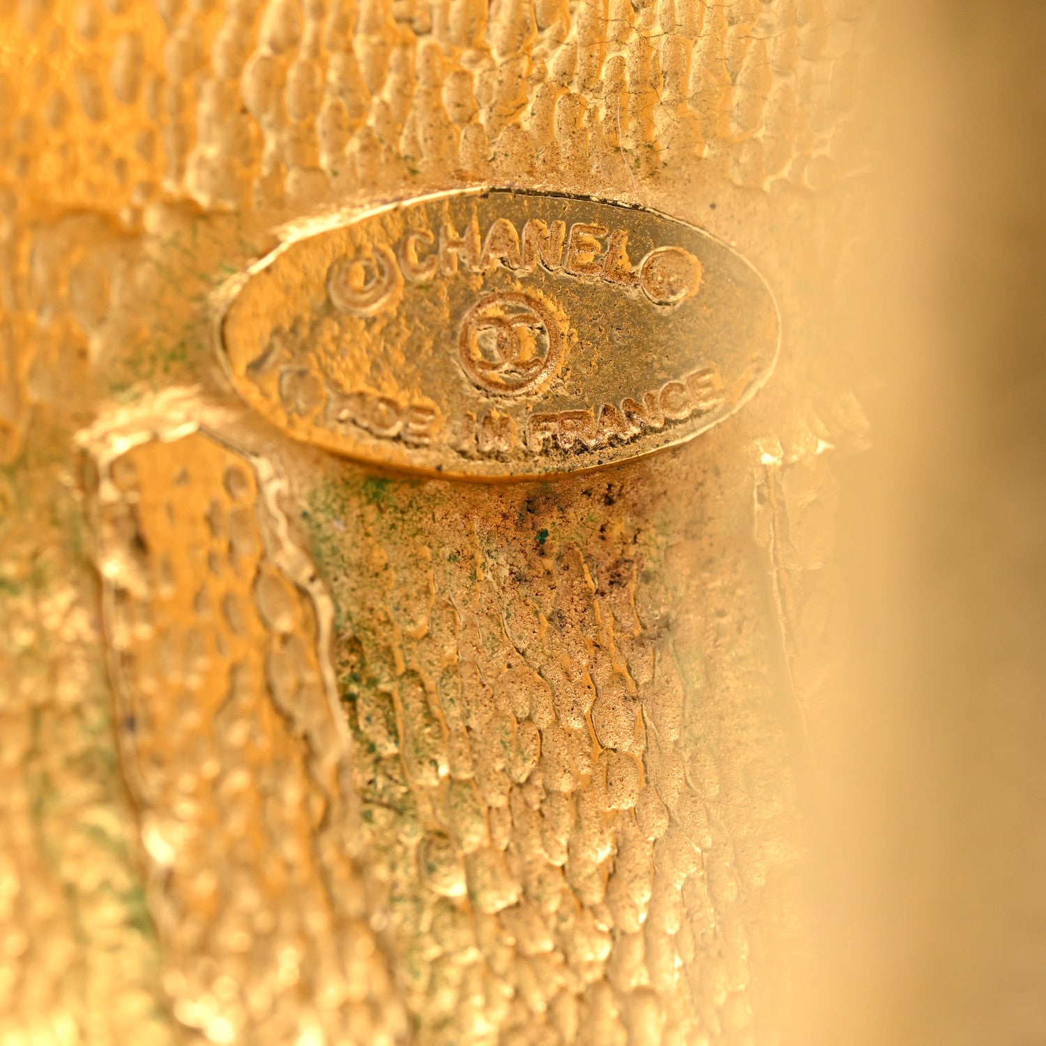 Chanel Metal Textured Cuff Gold 4 of 4