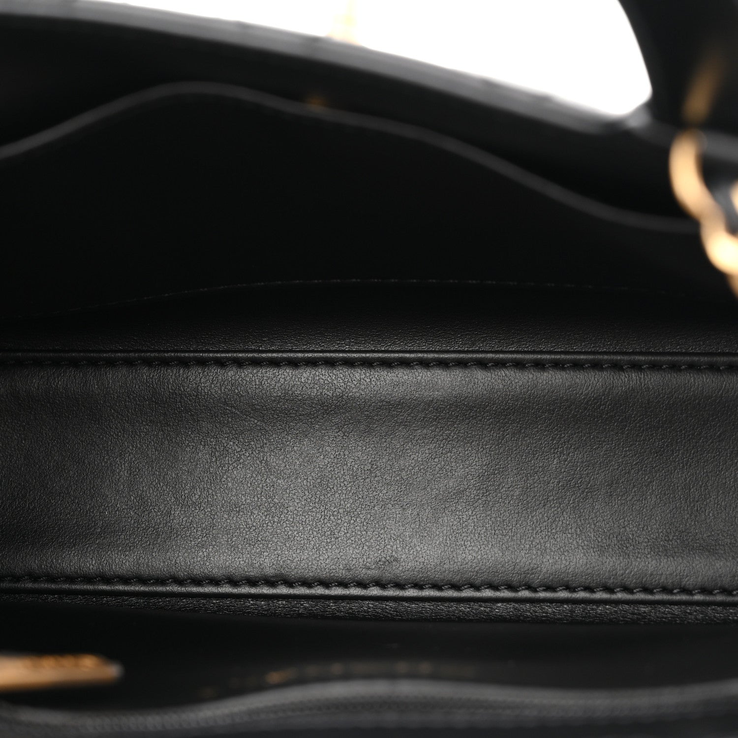 Chanel Shiny Aged Calfskin Quilted Nano Kelly Shopper Black 5 of 11