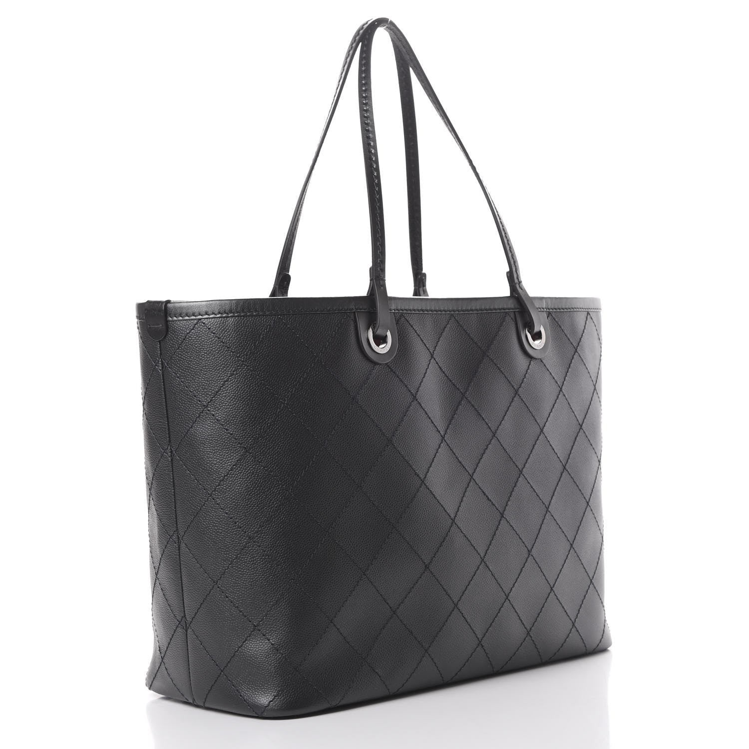 Chanel Grained Calfskin Large Shopping Fever Tote Black 3 of 12