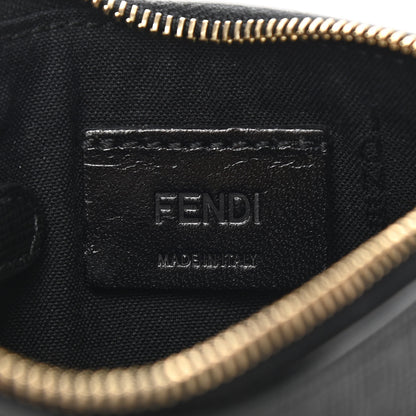 Fendi Vitello Elite Crystal Monster Eyes Coin Pouch Key Case Black Cedro 6 of 8