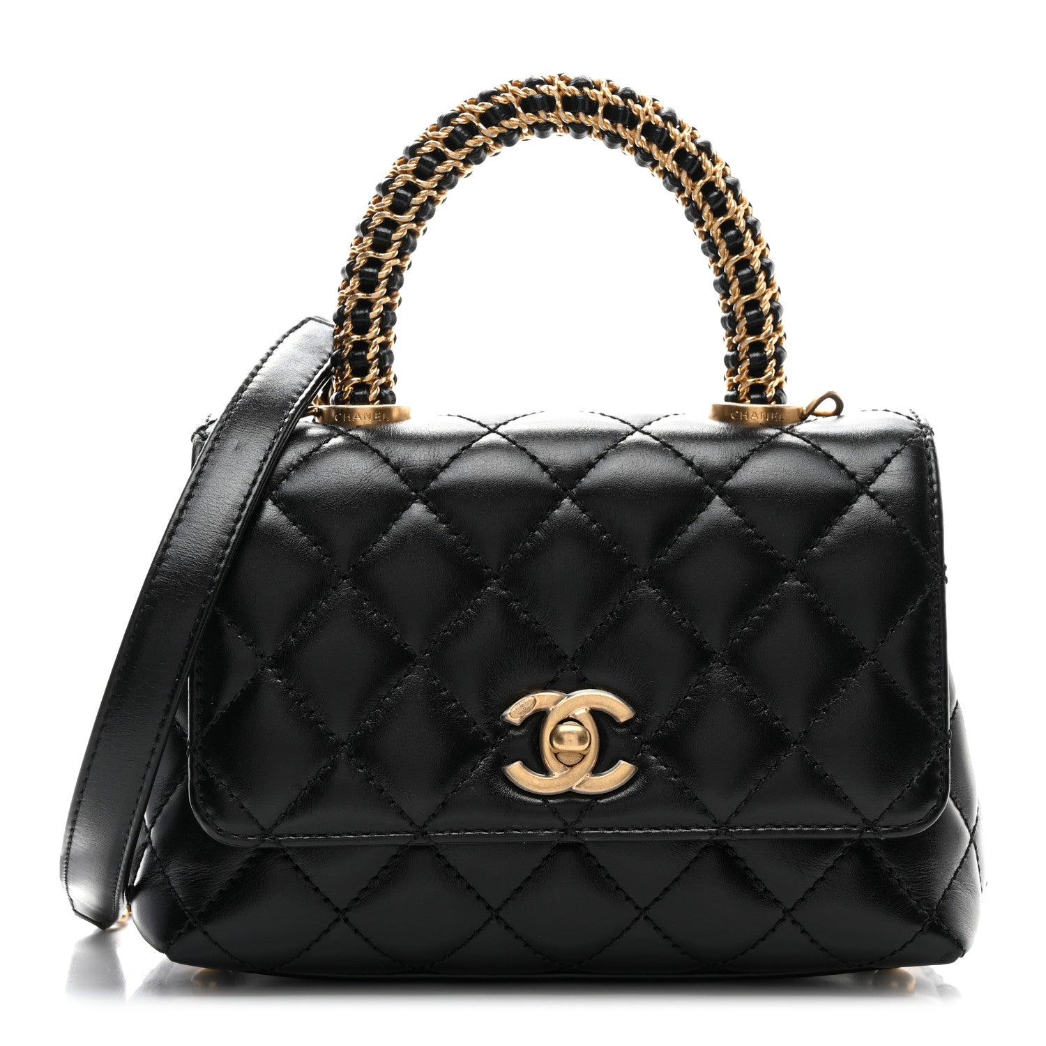 Chanel Calfskin Quilted Extra Mini Coco Handle Flap Black 1 of 10