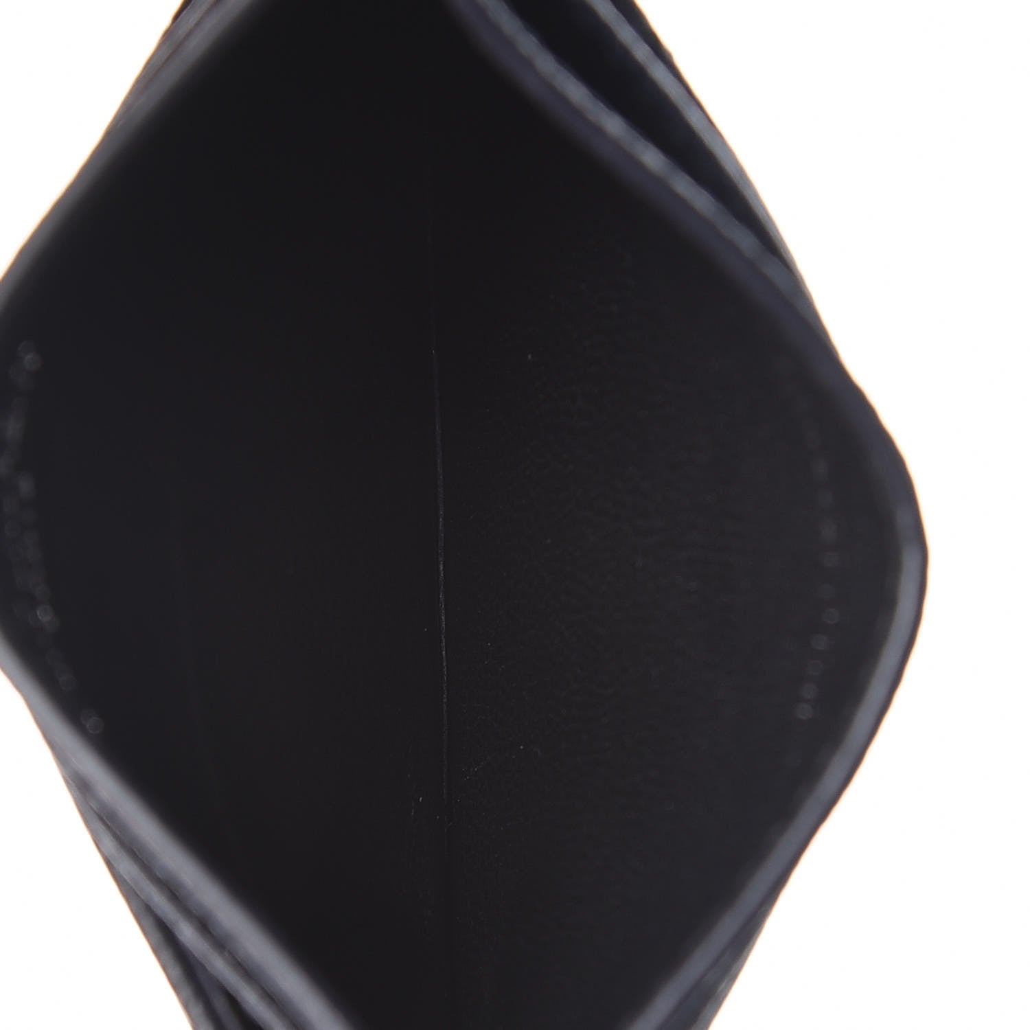Saint Laurent Grain De Poudre Matelasse Monogram Chevron Credit Card Case Deep Marine 5 of 8