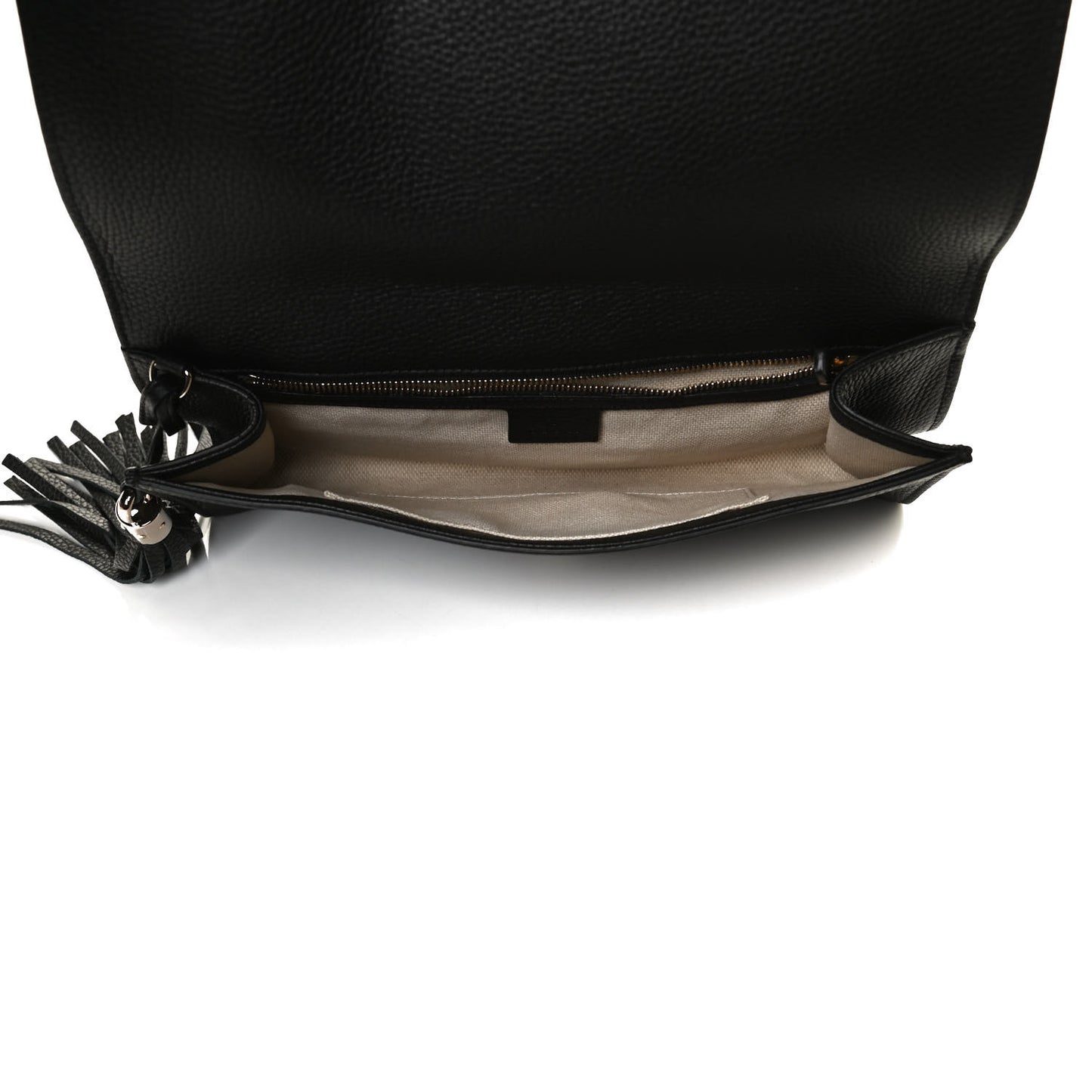 Pebbled Calfskin Medium Soho Clutch Black