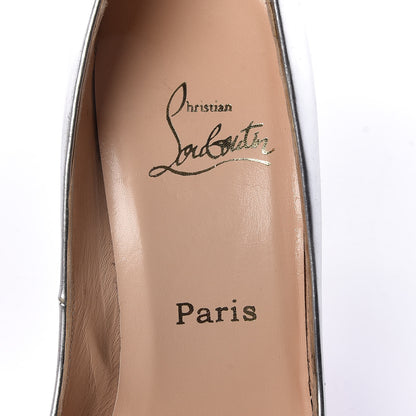 Christian Louboutin Metallic Calfskin Crystal Bling Bling 120 Platform Peep Toe Pumps 41 Silver 7 of 12